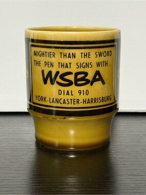 RARE VTG WSBA Radio Station York-Pennsylvania Pflatzgraff “Muggsy” Promo Mug EUC